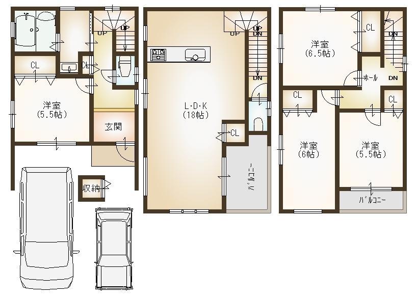 Floor plan. 25,800,000 yen, 4LDK, Land area 78.5 sq m , Building area 99.8 sq m Free Plan!