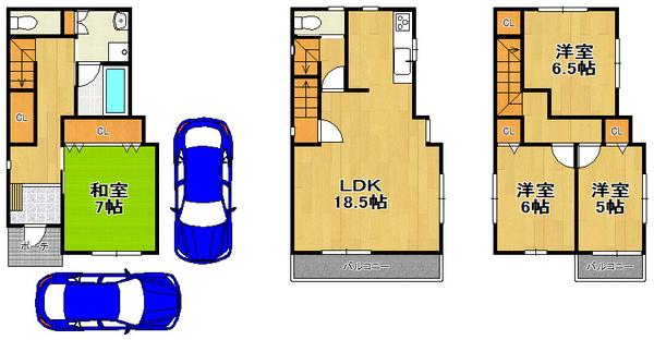 Floor plan. 24,800,000 yen, 4LDK, Land area 103.98 sq m , Building area 107.64 sq m