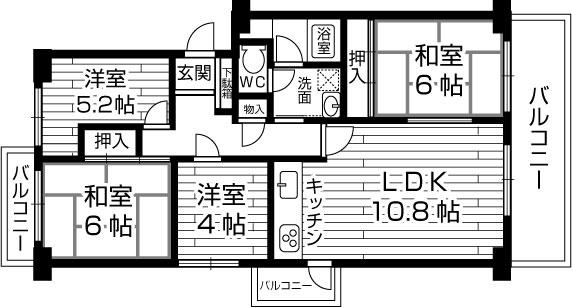 Floor plan. 4LDK, Price 7.9 million yen, Occupied area 80.13 sq m , Balcony area 17.1 sq m