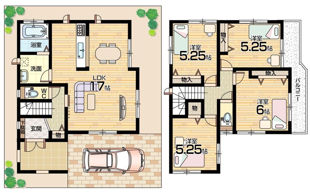 Floor plan. 22,800,000 yen, 4LDK, Land area 89.91 sq m , Building area 91.91 sq m