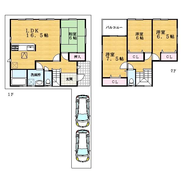 Floor plan. 23.8 million yen, 4LDK, Land area 144.37 sq m , Building area 104.33 sq m