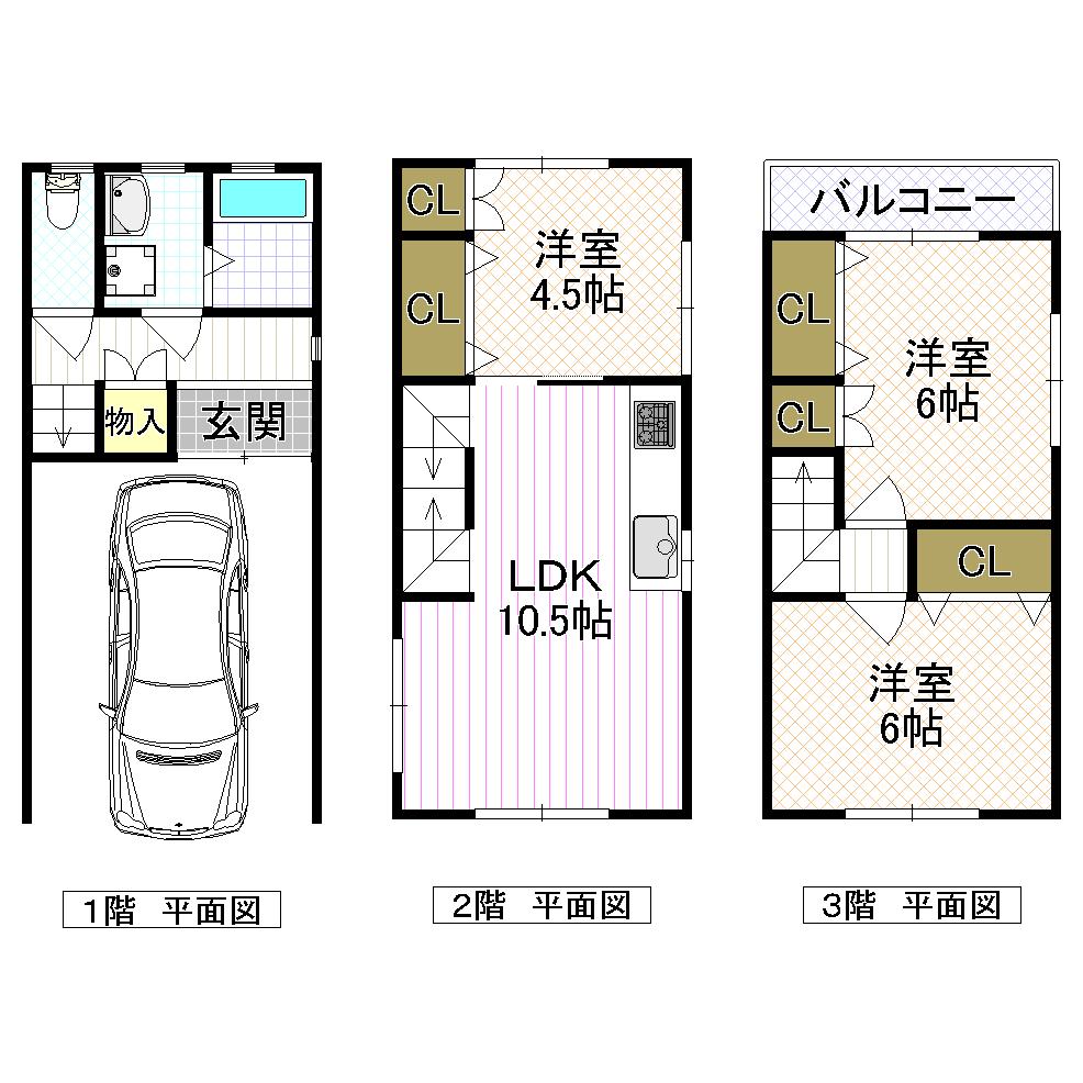 Floor plan. 8 million yen, 3LDK, Land area 39.55 sq m , Building area 84.24 sq m