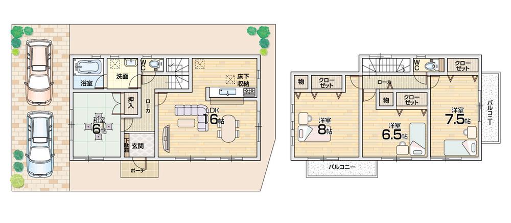 Floor plan. (No. 3 locations), Price 28.8 million yen, 4LDK, Land area 120 sq m , Building area 103.68 sq m