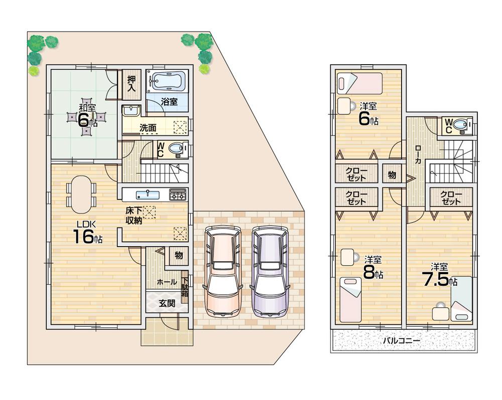 Floor plan. (No. 1 point), Price 30,800,000 yen, 4LDK, Land area 120.01 sq m , Building area 100.44 sq m