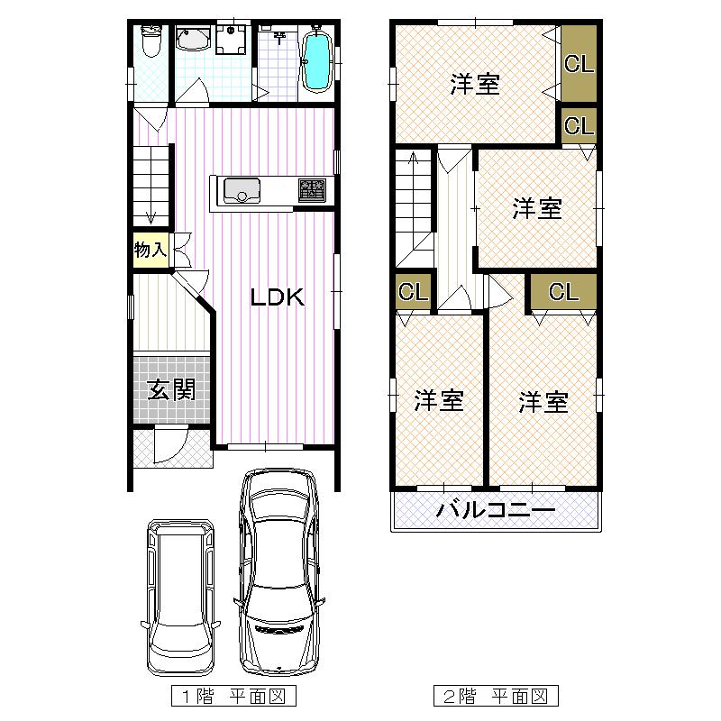 Floor plan. 19,800,000 yen, 4LDK, Land area 73.57 sq m , Building area 82.39 sq m