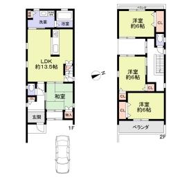 Floor plan. 24,800,000 yen, 4LDK, Land area 92.01 sq m , Building area 96.79 sq m