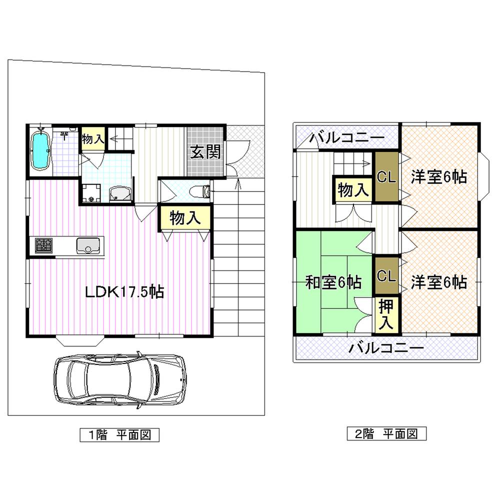 Floor plan. 17.8 million yen, 3LDK, Land area 107.3 sq m , Building area 87.84 sq m