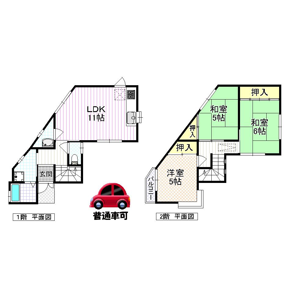 Floor plan. 13.8 million yen, 3LDK, Land area 67.93 sq m , Building area 86.15 sq m