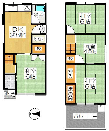 Floor plan. 9.8 million yen, 4DK, Land area 66.66 sq m , Building area 56.68 sq m