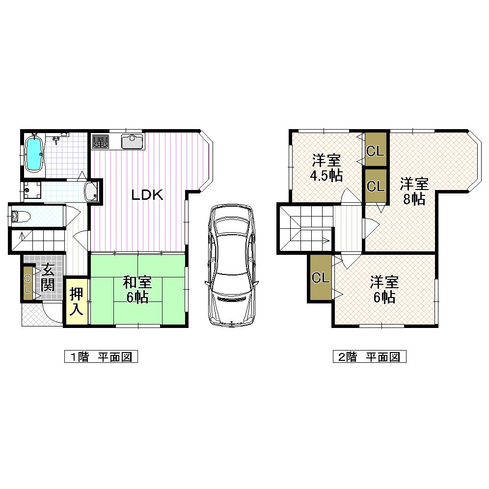 Floor plan. 18.3 million yen, 4LDK, Land area 85.31 sq m , Building area 93.44 sq m