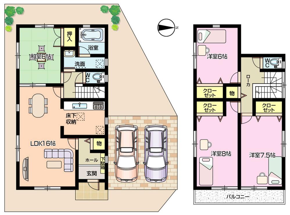 Floor plan. (1 Building), Price 30,800,000 yen, 4LDK, Land area 120.01 sq m , Building area 100.44 sq m