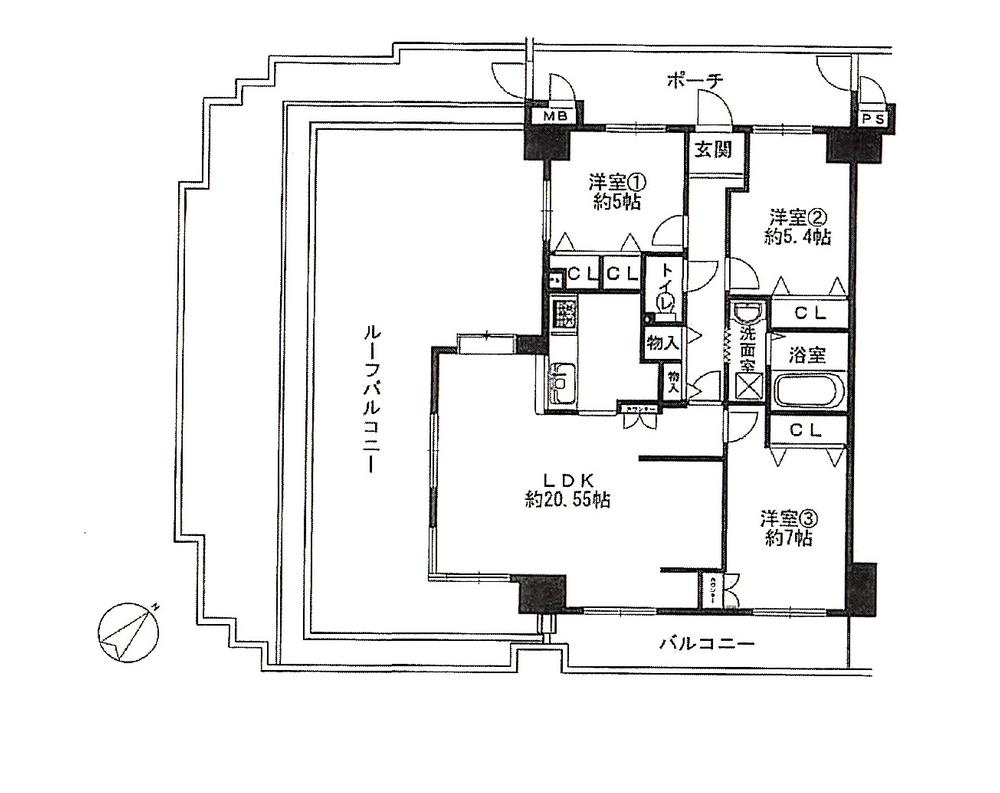 Floor plan. 3LDK, Price 16.8 million yen, Footprint 84 sq m , It finished in the very beautiful on the balcony area 10.08 sq m All rooms renovated