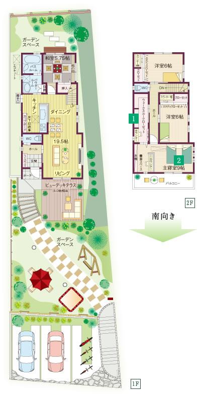 Floor plan. (A No. land), Price 57,800,000 yen, 4LDK, Land area 264.59 sq m , Building area 103.79 sq m