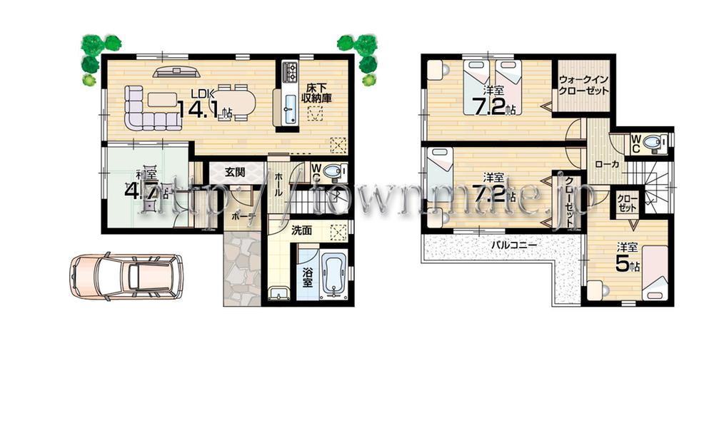 Floor plan. (6 Building), Price 20.8 million yen, 4LDK, Land area 100.5 sq m , Building area 88.89 sq m