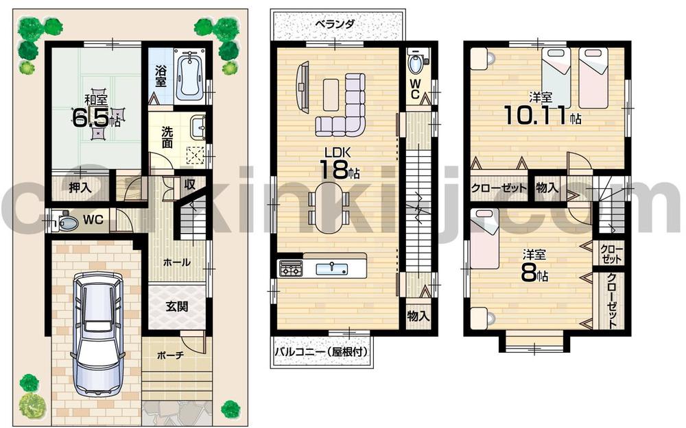 Floor plan. 20.8 million yen, 3LDK, Land area 61.49 sq m , Building area 110.58 sq m