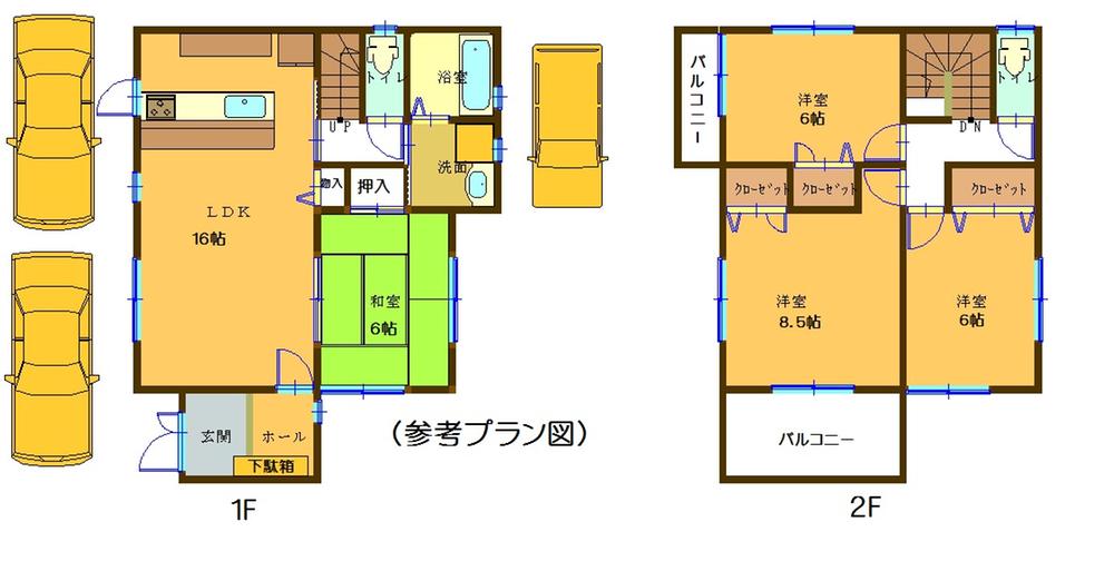 Building plan example (floor plan).  ■ Building plan example ■  Building price 11.8 million yen, Building area 96.39 sq m