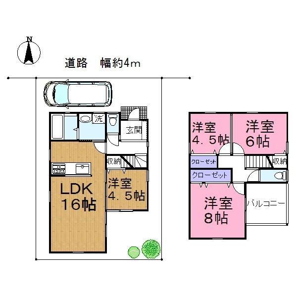 Compartment figure. Land price 16,950,000 yen, Land area 113.05 sq m