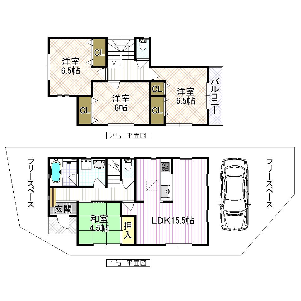 Floor plan. (No. 1 point), Price 23 million yen, 4LDK, Land area 117.39 sq m , Building area 93.15 sq m