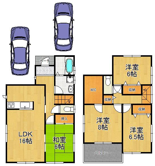 Floor plan. 24,800,000 yen, 4LDK, Land area 135.24 sq m , 4LDK building area 104.33 sq m walk-in closet is a charm