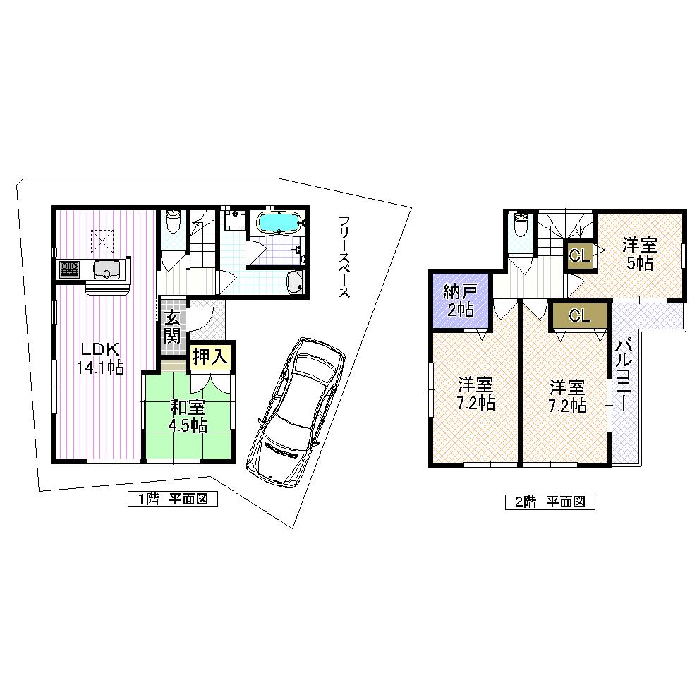 Floor plan. (No. 6 locations), Price 20.8 million yen, 4LDK+S, Land area 100.5 sq m , Building area 88.89 sq m
