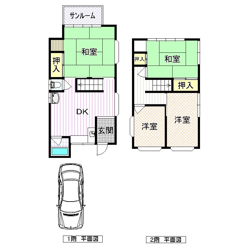 Floor plan. 9.9 million yen, 4DK, Land area 99.55 sq m , Building area 74.22 sq m