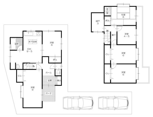 Floor plan. 8.8 million yen, 6DK + S (storeroom), Land area 141.09 sq m , Building area 118.4 sq m