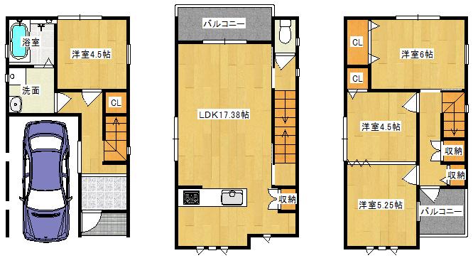 Floor plan. 24,800,000 yen, 4LDK, Land area 59.46 sq m , Building area 105.04 sq m   ◆ Floor plan