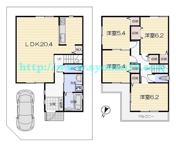 Floor plan. 27,800,000 yen, 4LDK, Land area 84.59 sq m , Building area 101.04 sq m floor plan