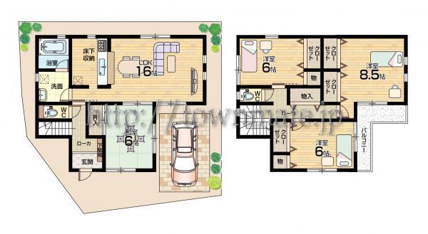 Floor plan. 30,800,000 yen, 4LDK, Land area 120.01 sq m , Building area 103.68 sq m 4 Building land area 120.01 square meters building area 103.68 square meters