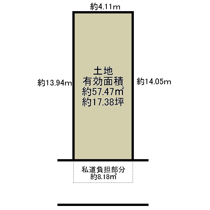 Compartment figure. Land price 10.5 million yen, Land area 57.47 sq m