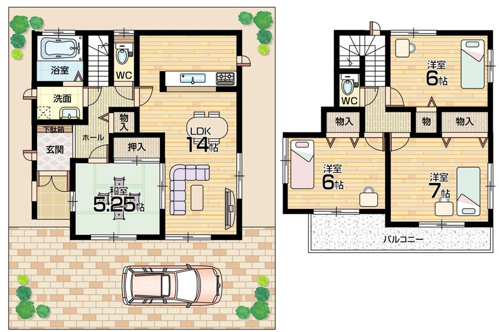 Floor plan. 23.8 million yen, 4LDK, Land area 89.91 sq m , Building area 91.7 sq m