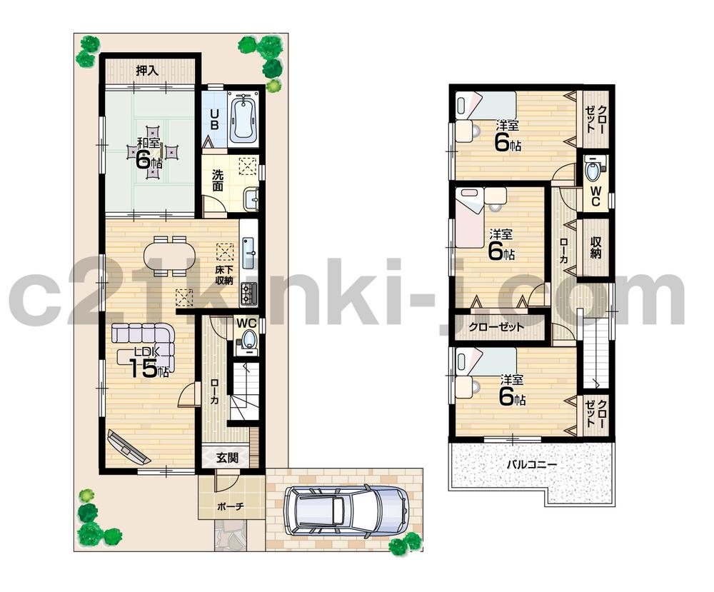 Floor plan. 19,800,000 yen, 4LDK, Land area 100.99 sq m , Building area 97.71 sq m floor plan No. 1 destination