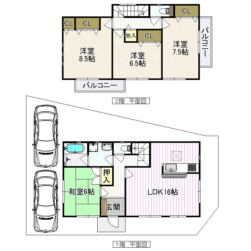 Floor plan. (No. 3 locations), Price 28.8 million yen, 4LDK, Land area 120 sq m , Building area 103.68 sq m