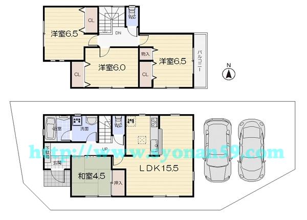 Floor plan. 23 million yen, 4LDK, Land area 117.39 sq m , Building area 93.15 sq m floor plan