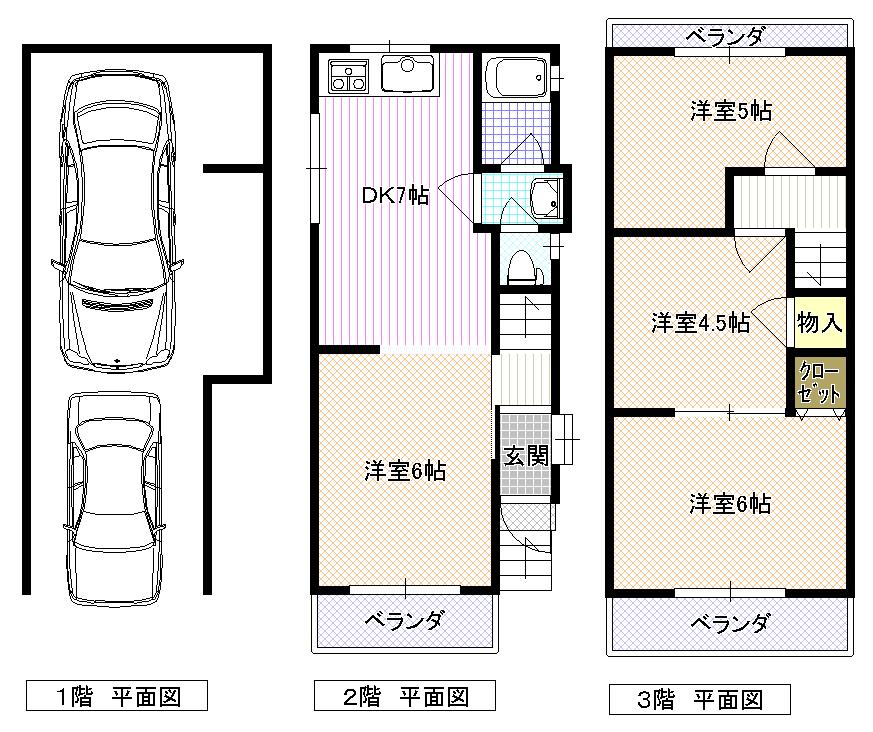 Floor plan. 12.8 million yen, 4DK, Land area 47.93 sq m , Building area 80.5 sq m