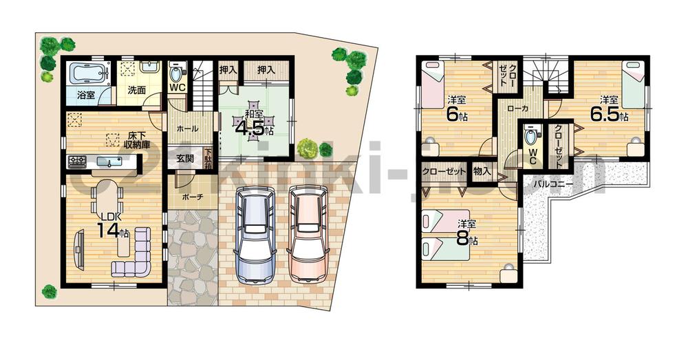 Floor plan. 21,800,000 yen, 4LDK, Land area 100.5 sq m , Building area 91.93 sq m