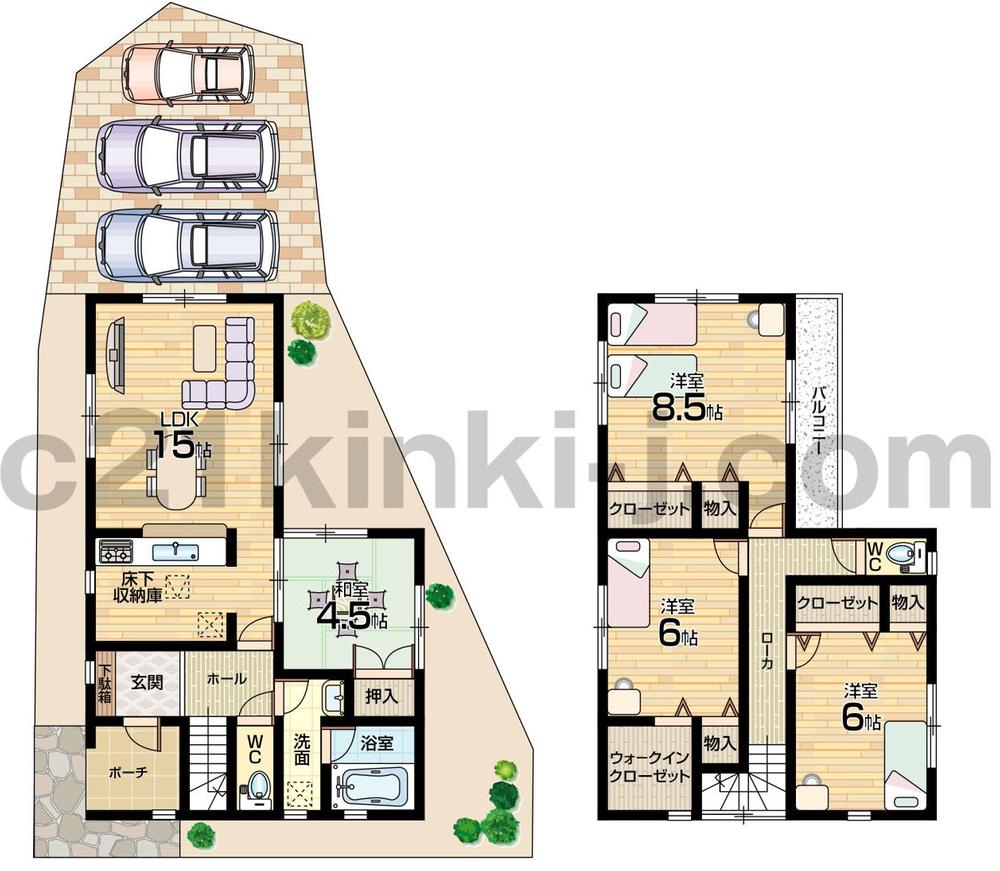 Floor plan. 24,800,000 yen, 4LDK, Land area 114.83 sq m , Building area 97.2 sq m
