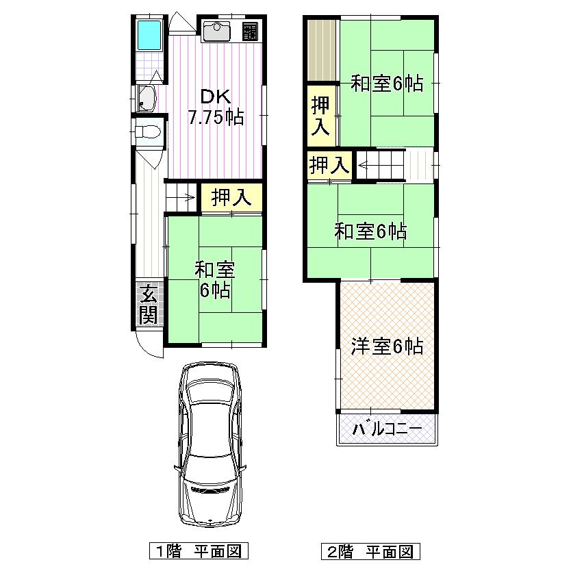 Floor plan. 8.4 million yen, 4DK, Land area 63.39 sq m , Building area 66.26 sq m
