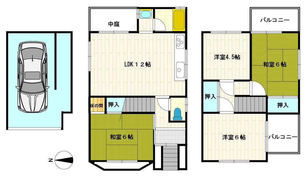 Floor plan. 8.8 million yen, 4LDK, Land area 64.23 sq m , Building area 93.52 sq m