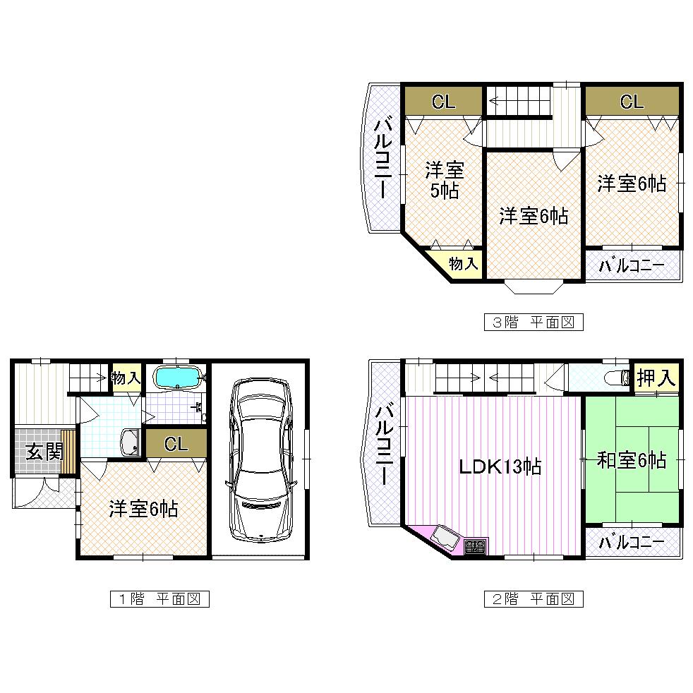 Floor plan. 18,800,000 yen, 5LDK, Land area 55.16 sq m , Building area 117.34 sq m