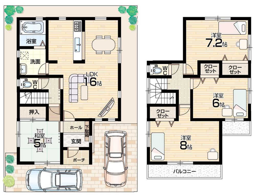 Floor plan. 25,800,000 yen, 4LDK, Land area 101.68 sq m , Building area 95.17 sq m