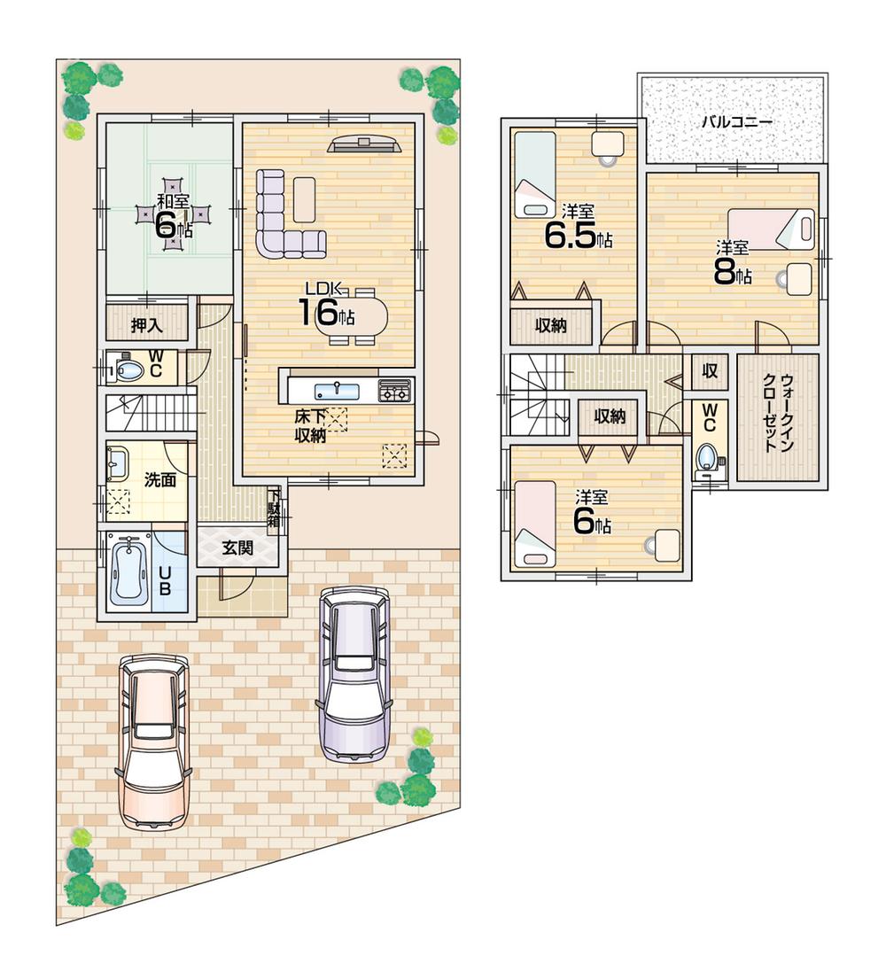 Floor plan. (No. 2 locations), Price 24,800,000 yen, 4LDK+S, Land area 135.24 sq m , Building area 104.33 sq m