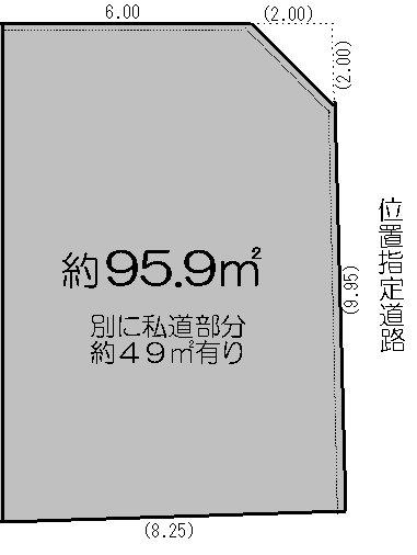 Compartment figure. Land price 13.4 million yen, Land area 95.9 sq m