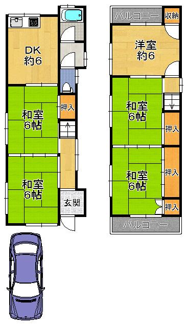 Floor plan. 11.8 million yen, 5DK, Land area 90.65 sq m , Building area 75.55 sq m