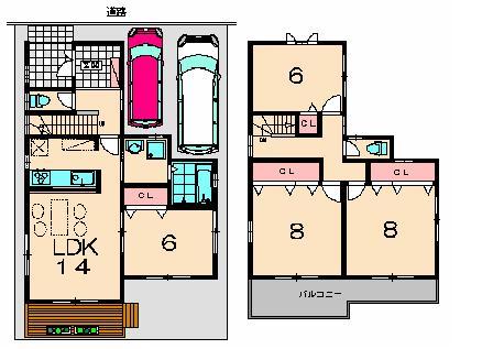 Building plan example (floor plan). Building plan example (paragraph (1) areas) Building Price      16,400 yen, Building area 100.44 sq m