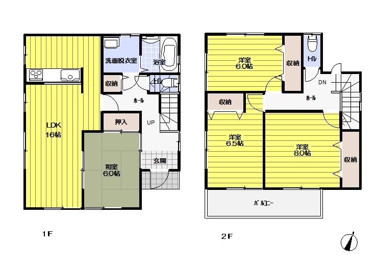 Floor plan. (Building 2), Price 25,800,000 yen, 4LDK, Land area 109.58 sq m , Building area 105.99 sq m