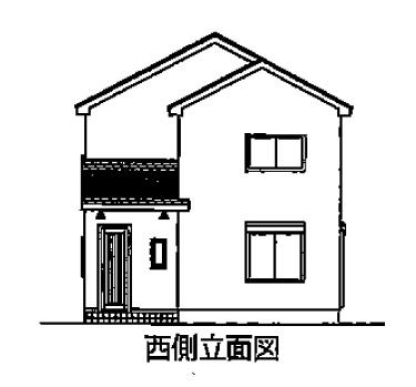 Rendering (appearance). West side elevational view