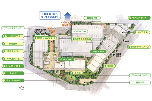 Buildings and facilities. Site layout