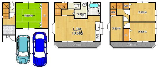 Floor plan. 15.8 million yen, 4LDK, Land area 66.99 sq m , Building area 100.35 sq m