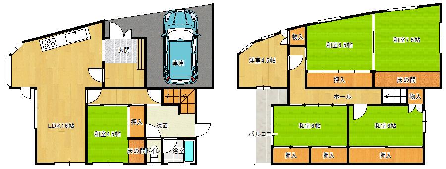 Floor plan. 18,800,000 yen, 6LDK, Land area 123.5 sq m , Floor spacious building area 55.04 sq m 5LDK!  It is also recommended for people who think in 2 households! 